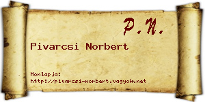 Pivarcsi Norbert névjegykártya