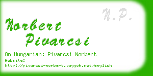 norbert pivarcsi business card